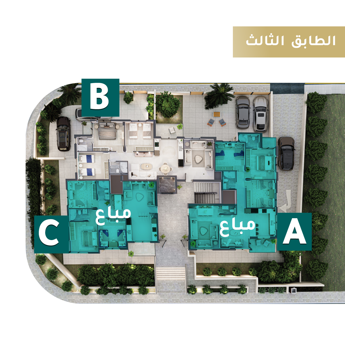 مخطط الطابق الثالث