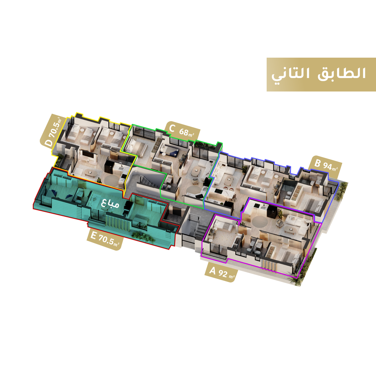 مخطط الطابق الثاني