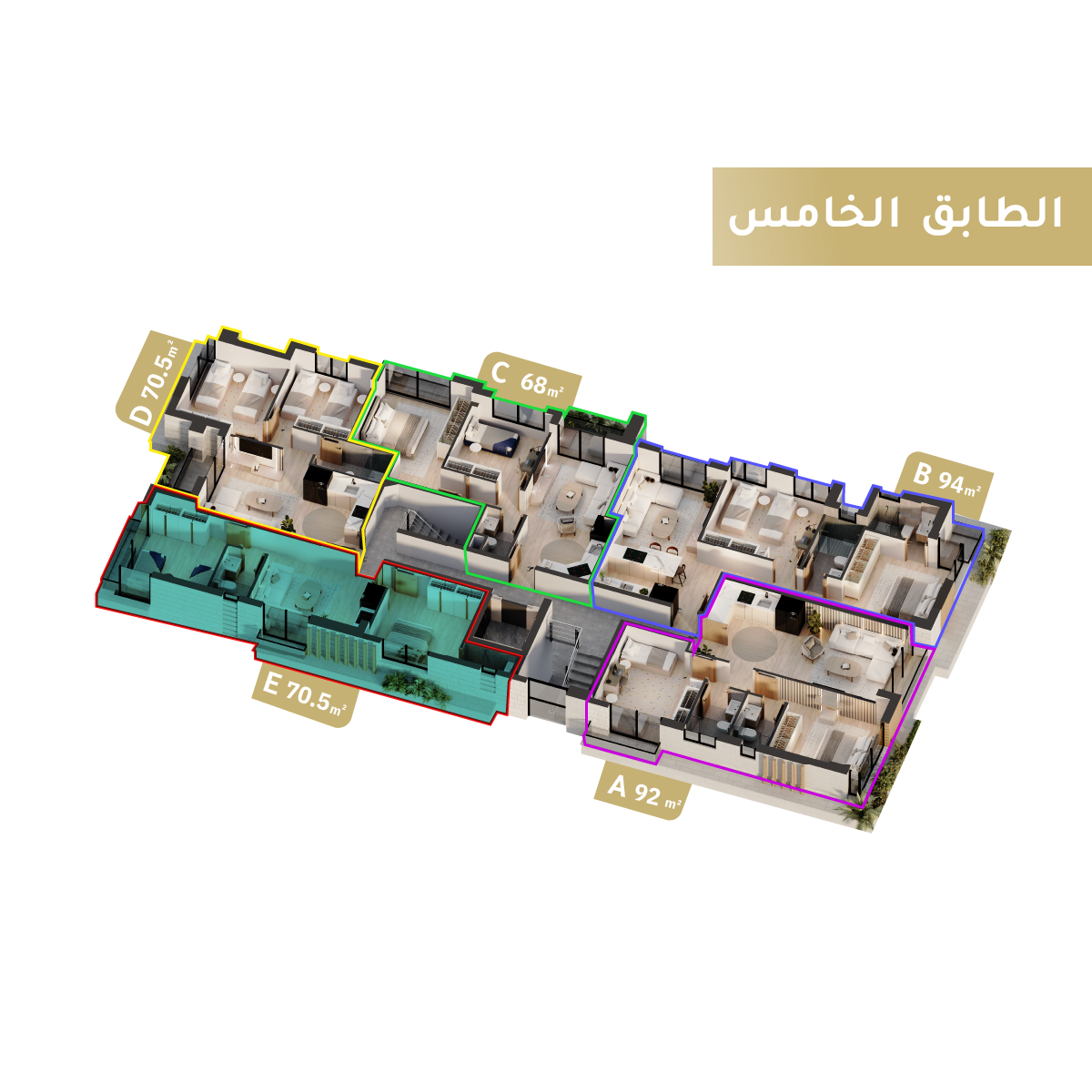 مخطط الطابق الخامس